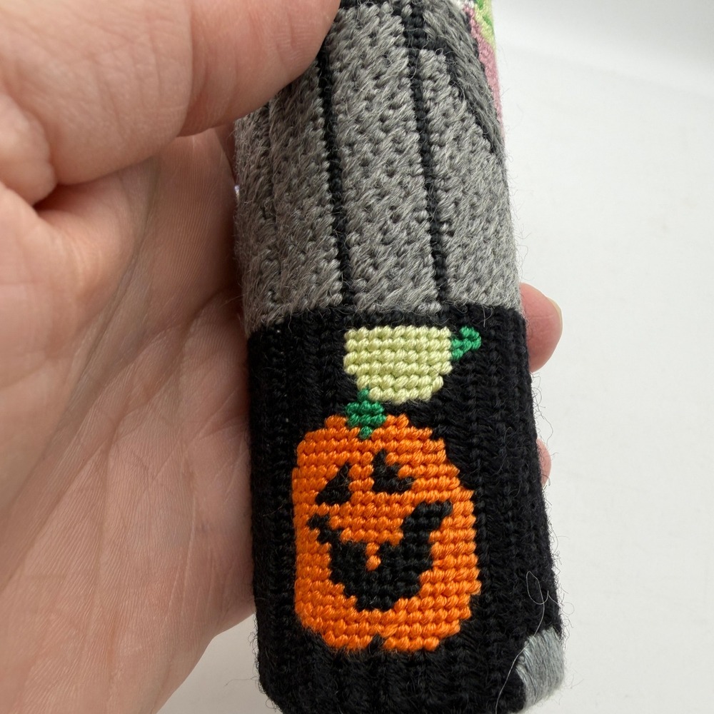 Needlepoint handmade Halloween hanging ornaments cylinder decor Frankenstein - Picture 6 of 13